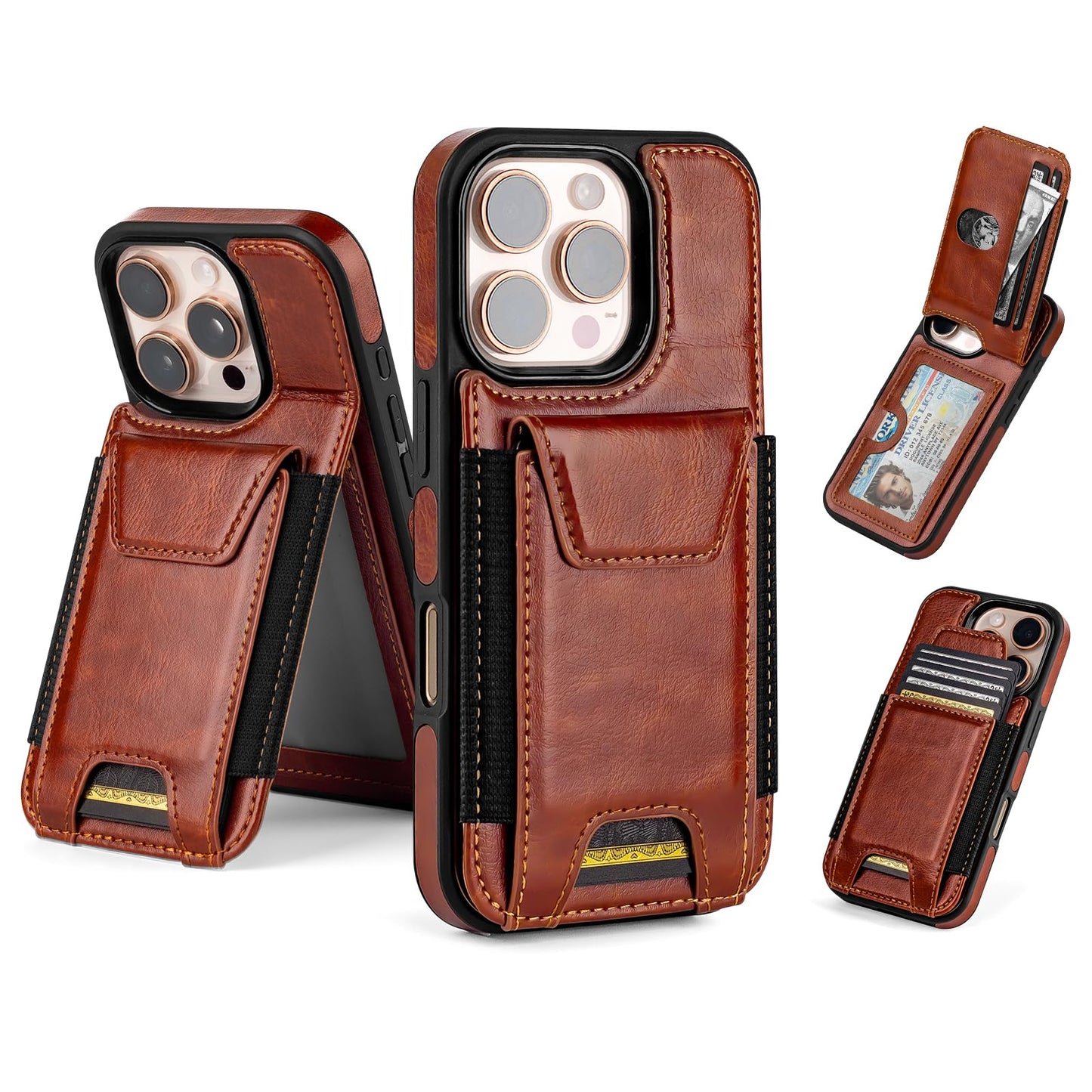Compatible with iPhone 16 Pro Max Wallet Case with Card Holder