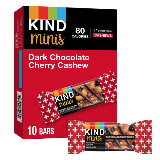 KIND Minis, Dark Chocolate Nuts & Sea Salt, Healthy Snacks, Gluten Free, 10 Count, Pareve