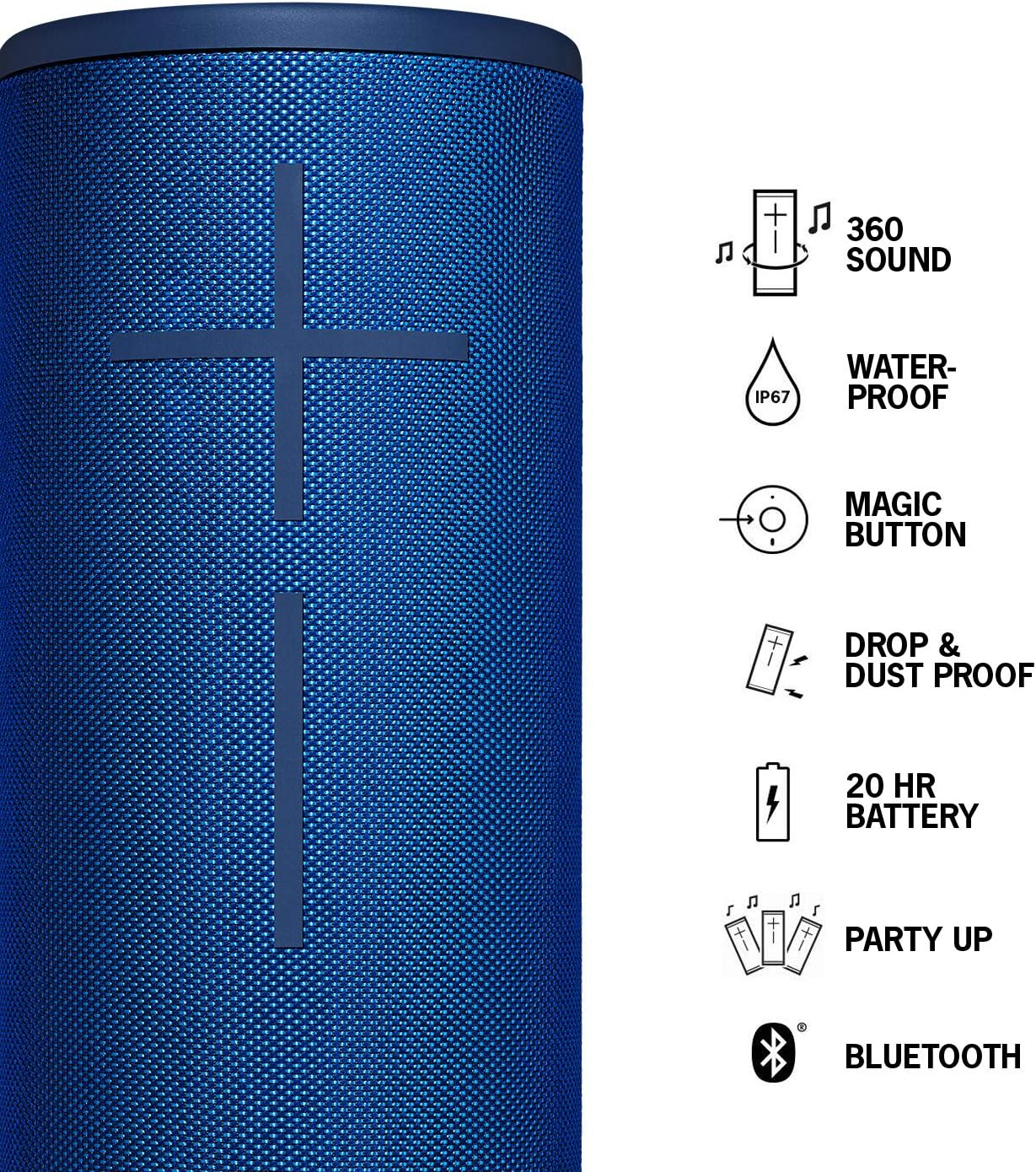 Ultimate Ears MEGABOOM 3 - Portable Wireless Bluetooth Speaker Waterproof, Battery 20 Hours
