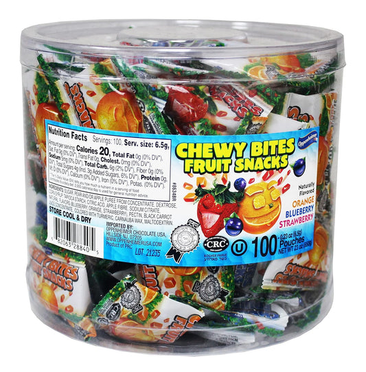 100 Fruit Nuggets Mini Pouches Kosher Vitamin C 66% Real Juice By Au'some