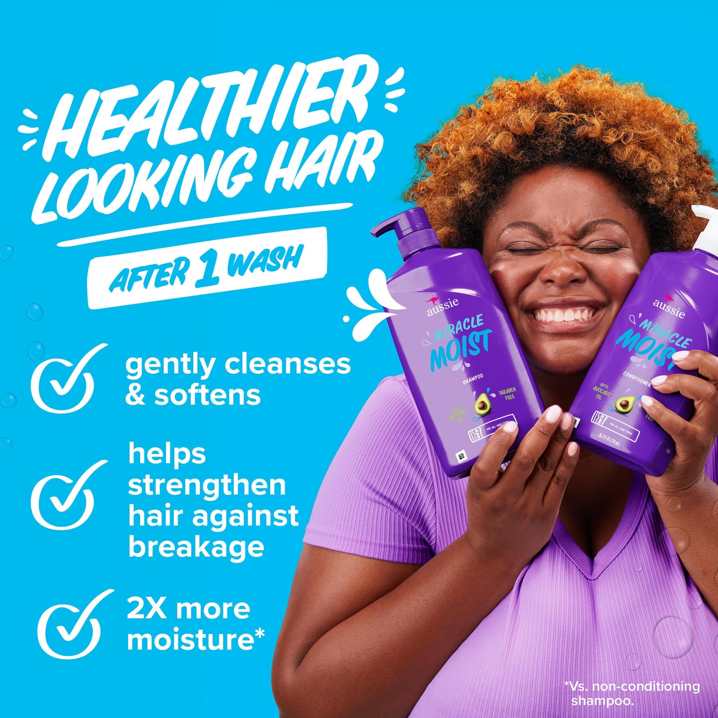 Aussie Miracle Moist Shampoo and Conditioner with 3 Minute Miracle Deep Conditioner 3 Pack 68.4 Fl Oz