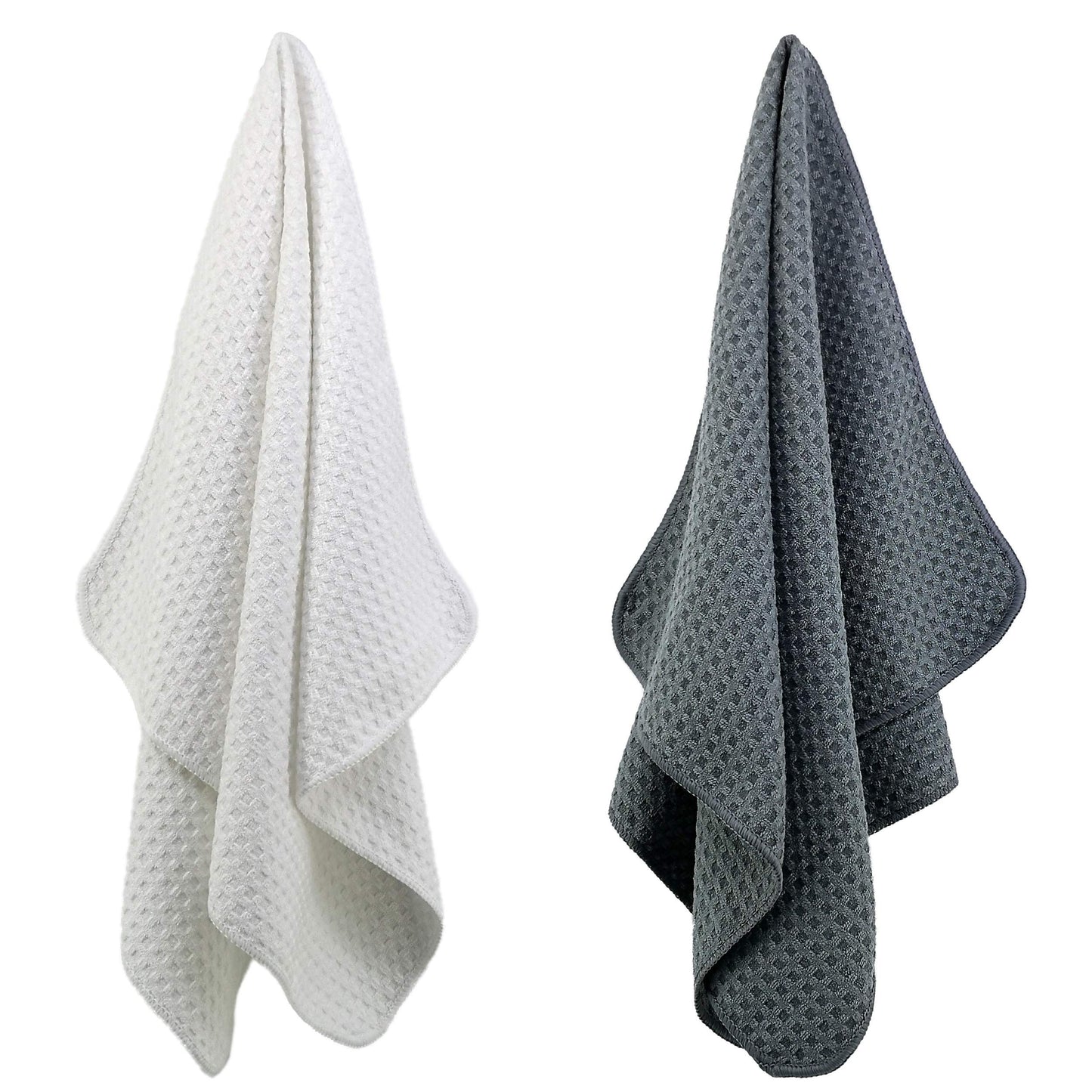 Ultra Premium Microfiber Kitchen Dish Hand Towel Waffle Weave, 8 Pack