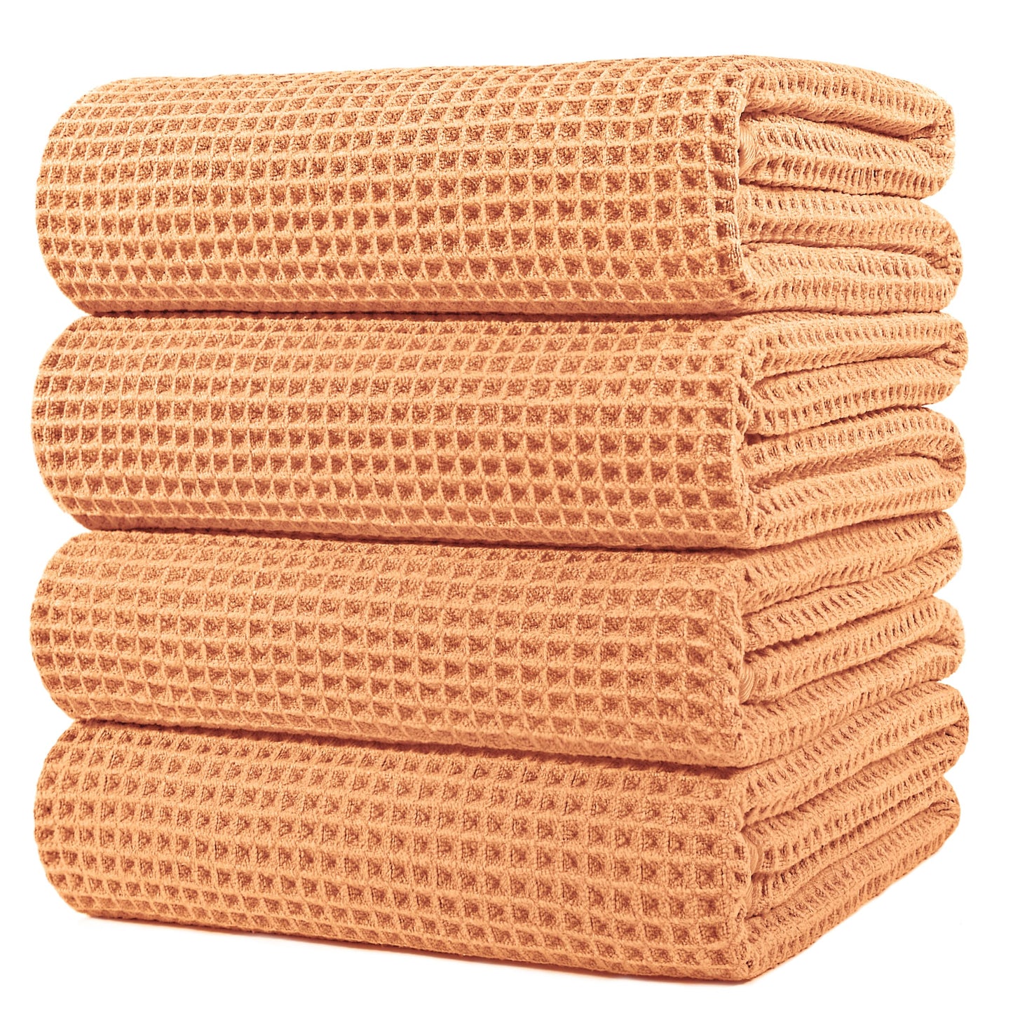 Microfiber Oversize Quick Dry Lint Free Bath Towel, 60 x 30 in, 4 Pack (Waffle Weave)