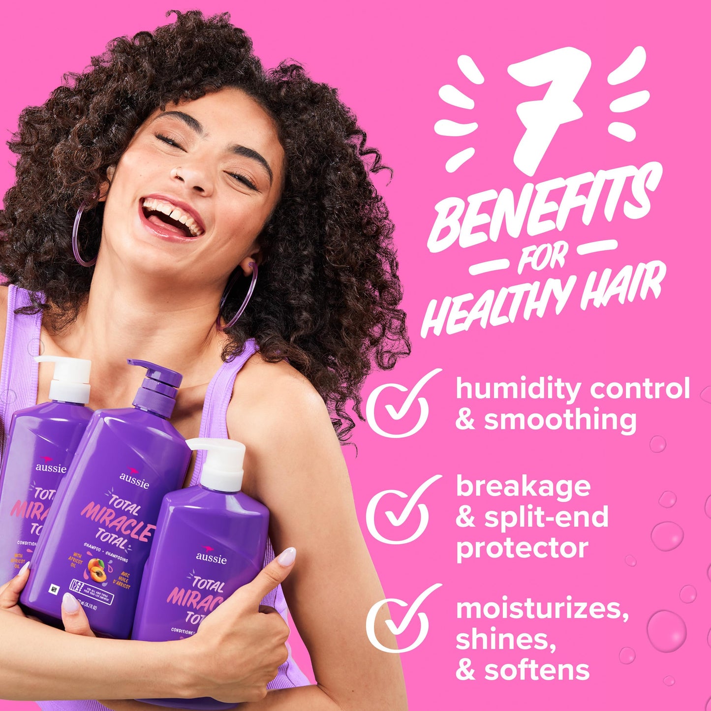 Aussie Miracle Moist Shampoo and Conditioner with 3 Minute Miracle Deep Conditioner 3 Pack 68.4 Fl Oz