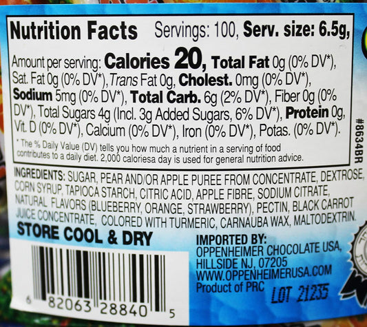100 Fruit Nuggets Mini Pouches Kosher Vitamin C 66% Real Juice By Au'some