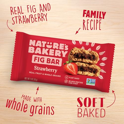Nature’s Bakery Whole Wheat Fig Bars, Raspberry, Real Fruit, Vegan, Non-GMO, Snack bar, 6 Count (Pack of 6)