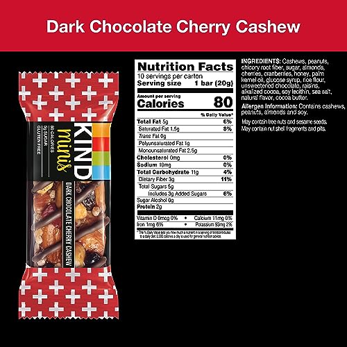 KIND Minis, Dark Chocolate Nuts & Sea Salt, Healthy Snacks, Gluten Free, 10 Count, Pareve