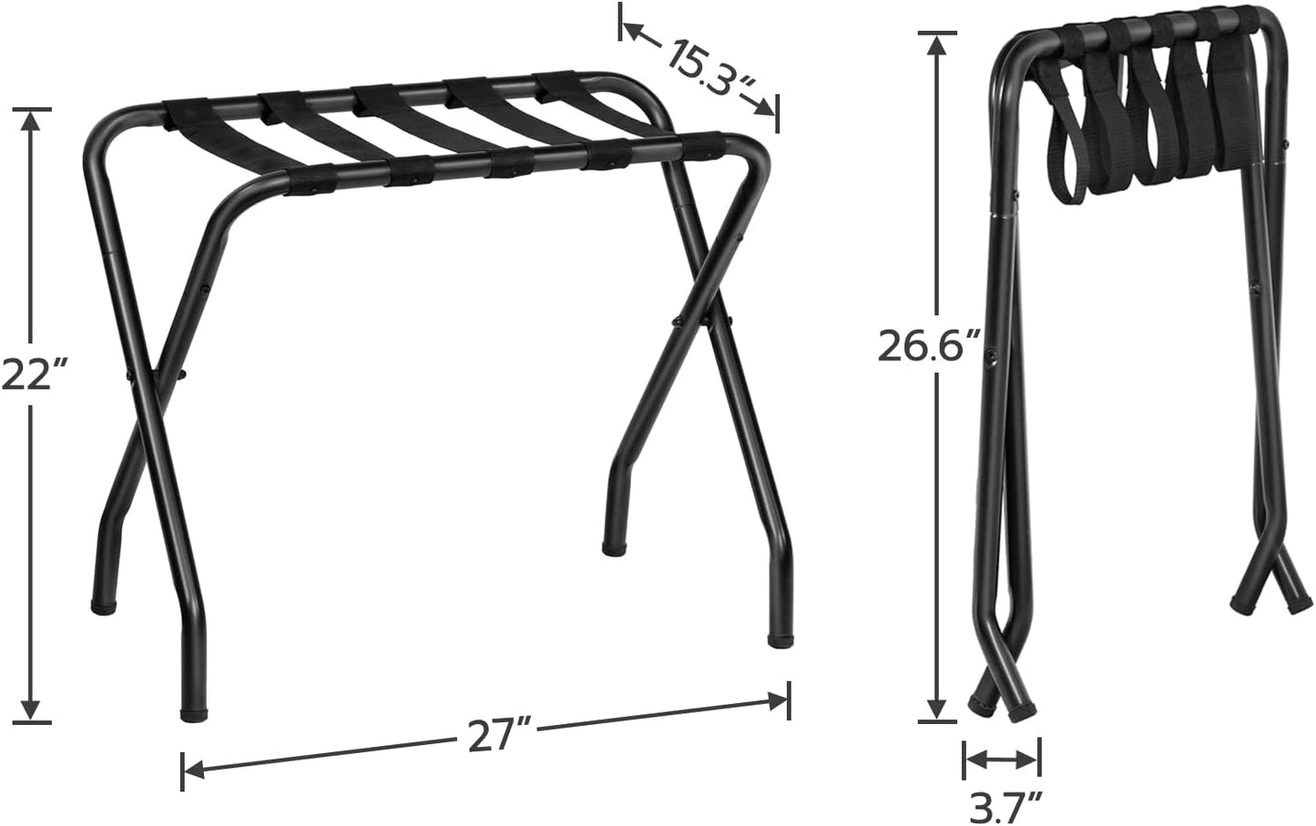 Luggage Rack, Pack of 2, Metal Foldable Suitcase Stand for Guest Room, Holds up to 100 lbs