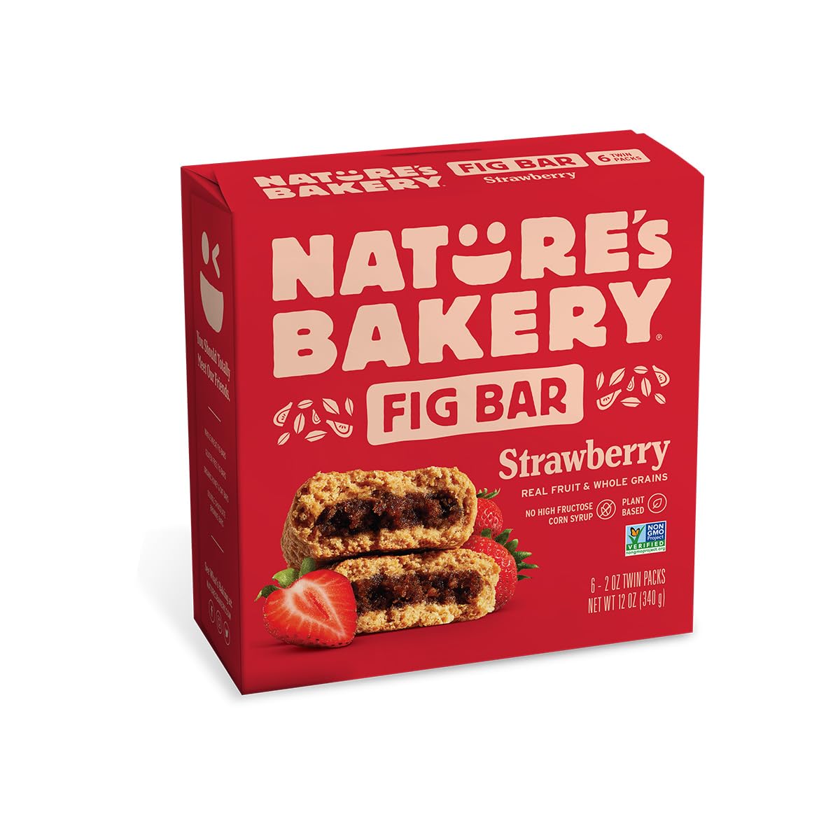 Nature’s Bakery Whole Wheat Fig Bars, Raspberry, Real Fruit, Vegan, Non-GMO, Snack bar, 6 Count (Pack of 6)