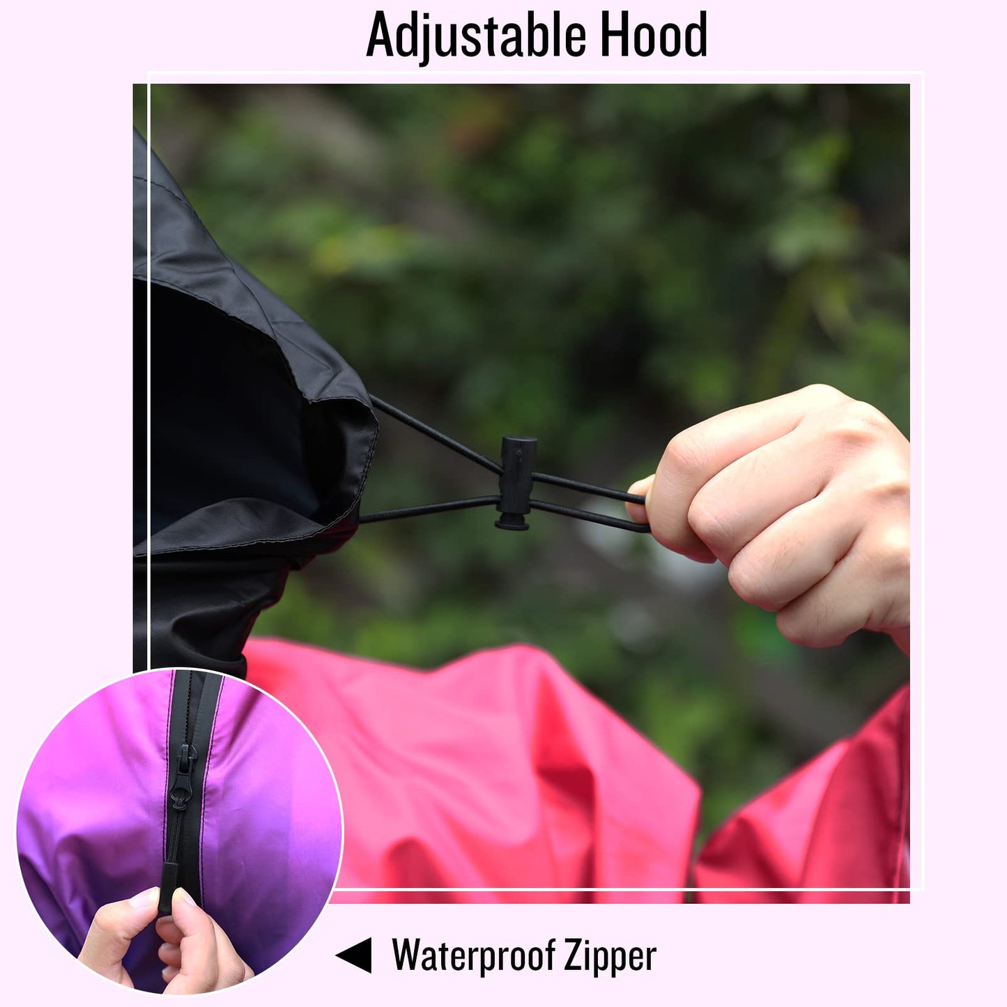 Unisex Rain Poncho Raincoat Hooded for Adults Women with Pockets