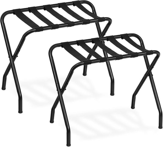 Luggage Rack, Pack of 2, Metal Foldable Suitcase Stand for Guest Room, Holds up to 100 lbs