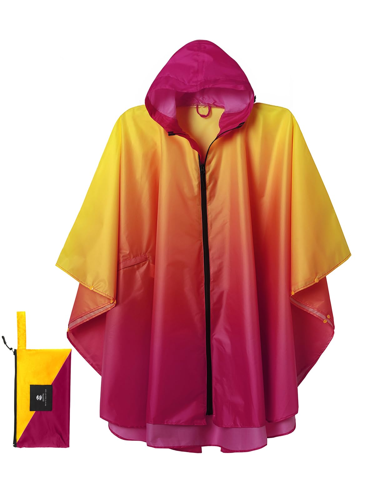 Unisex Rain Poncho Raincoat Hooded for Adults Women with Pockets