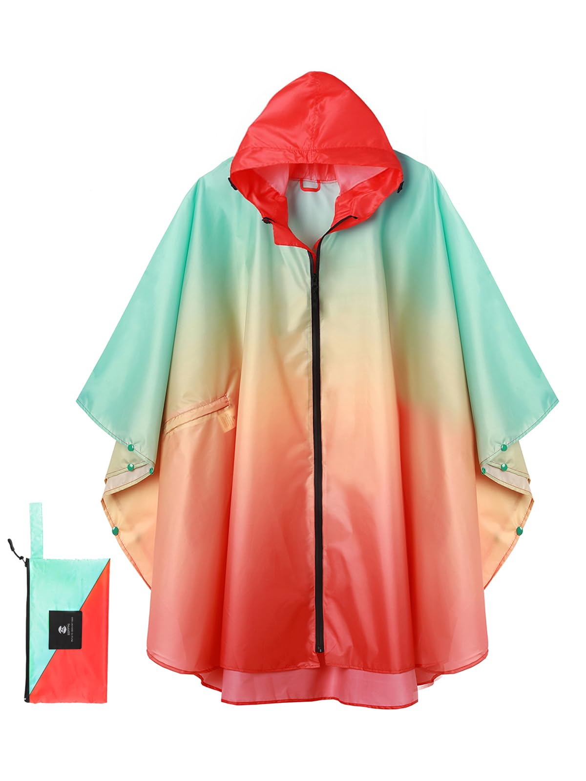Unisex Rain Poncho Raincoat Hooded for Adults Women with Pockets