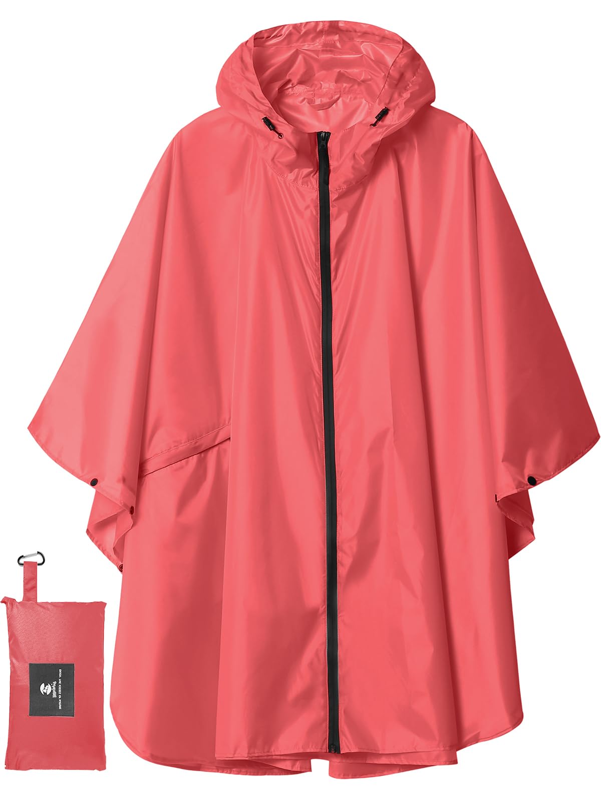 Unisex Rain Poncho Raincoat Hooded for Adults Women with Pockets