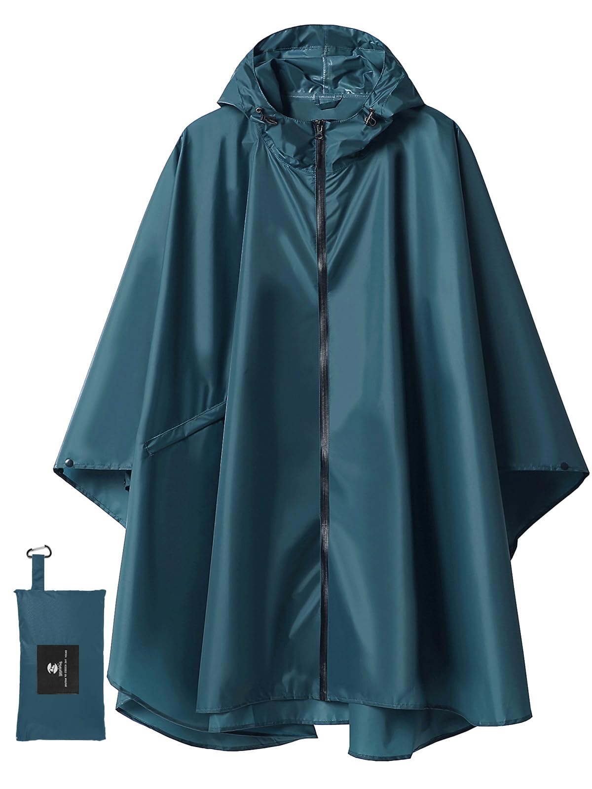 Unisex Rain Poncho Raincoat Hooded for Adults Women with Pockets