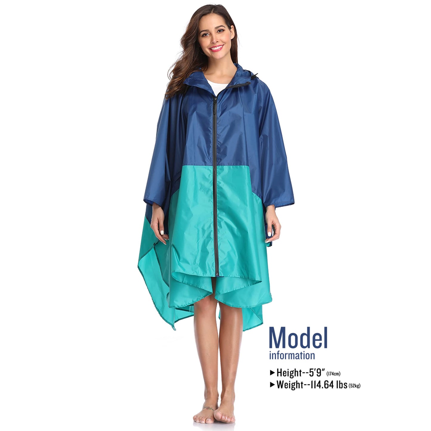 Unisex Rain Poncho Raincoat Hooded for Adults Women with Pockets