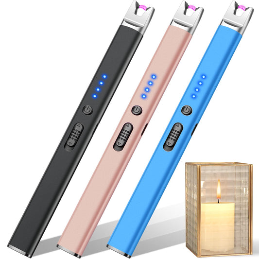 3 Pack Candle Lighter Electric USB Rechargeable Lighter with Safety Lock