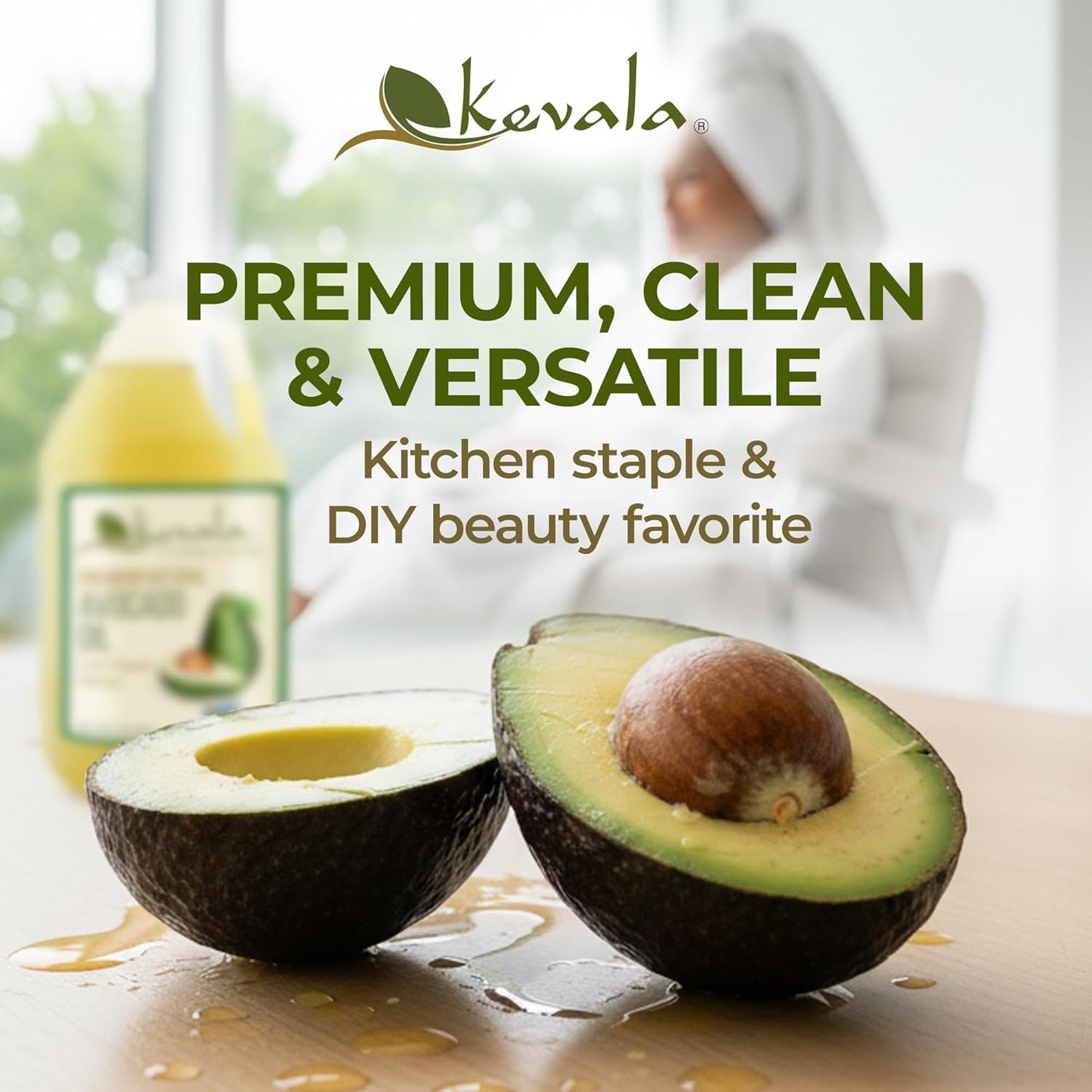 Kevala Avocado Oil – Cold Pressed | Kosher | Multipurpose for High Smoke Point Cooking, Roasting, Sautéing