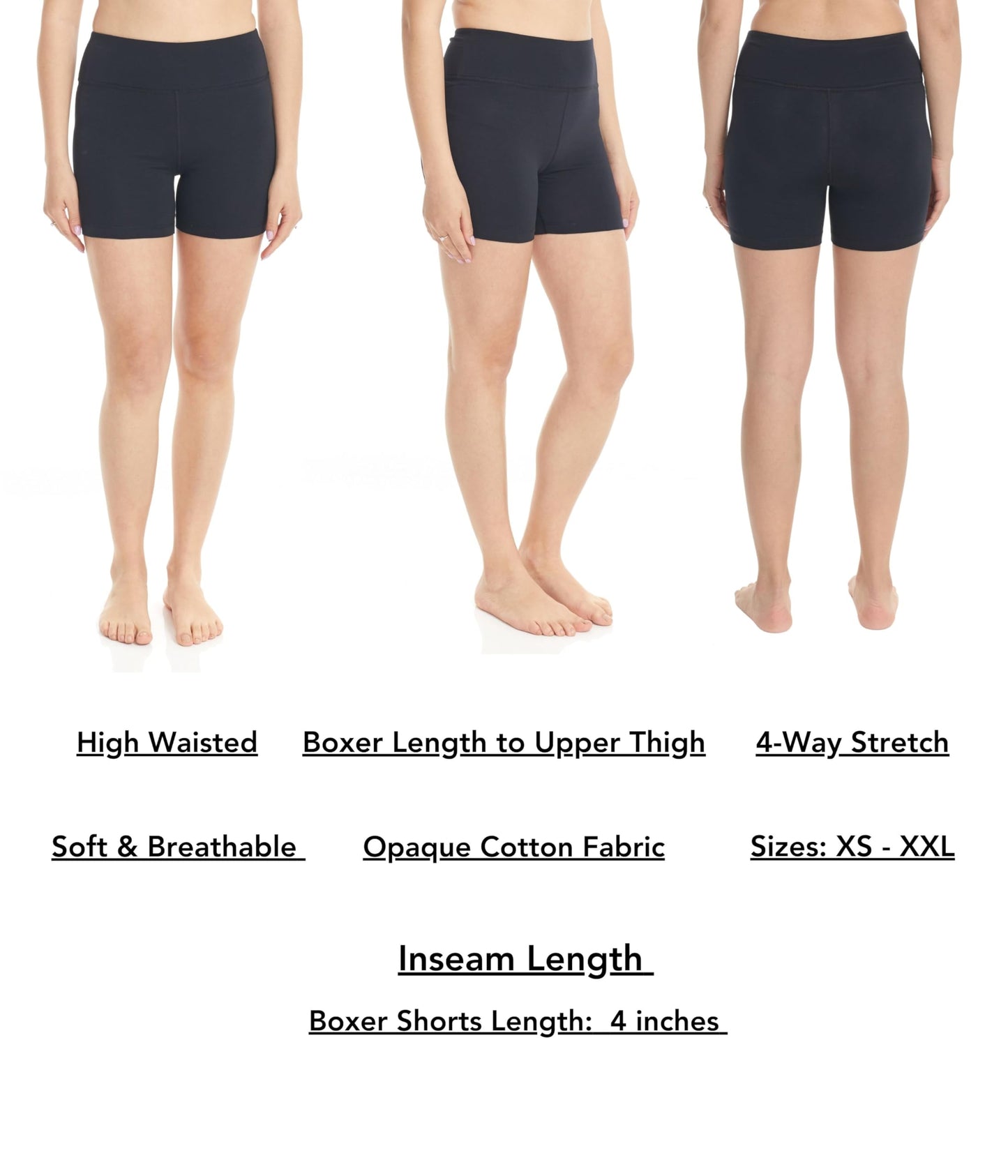 ESTEEZ High Waisted Soft Cotton Shorts for Women