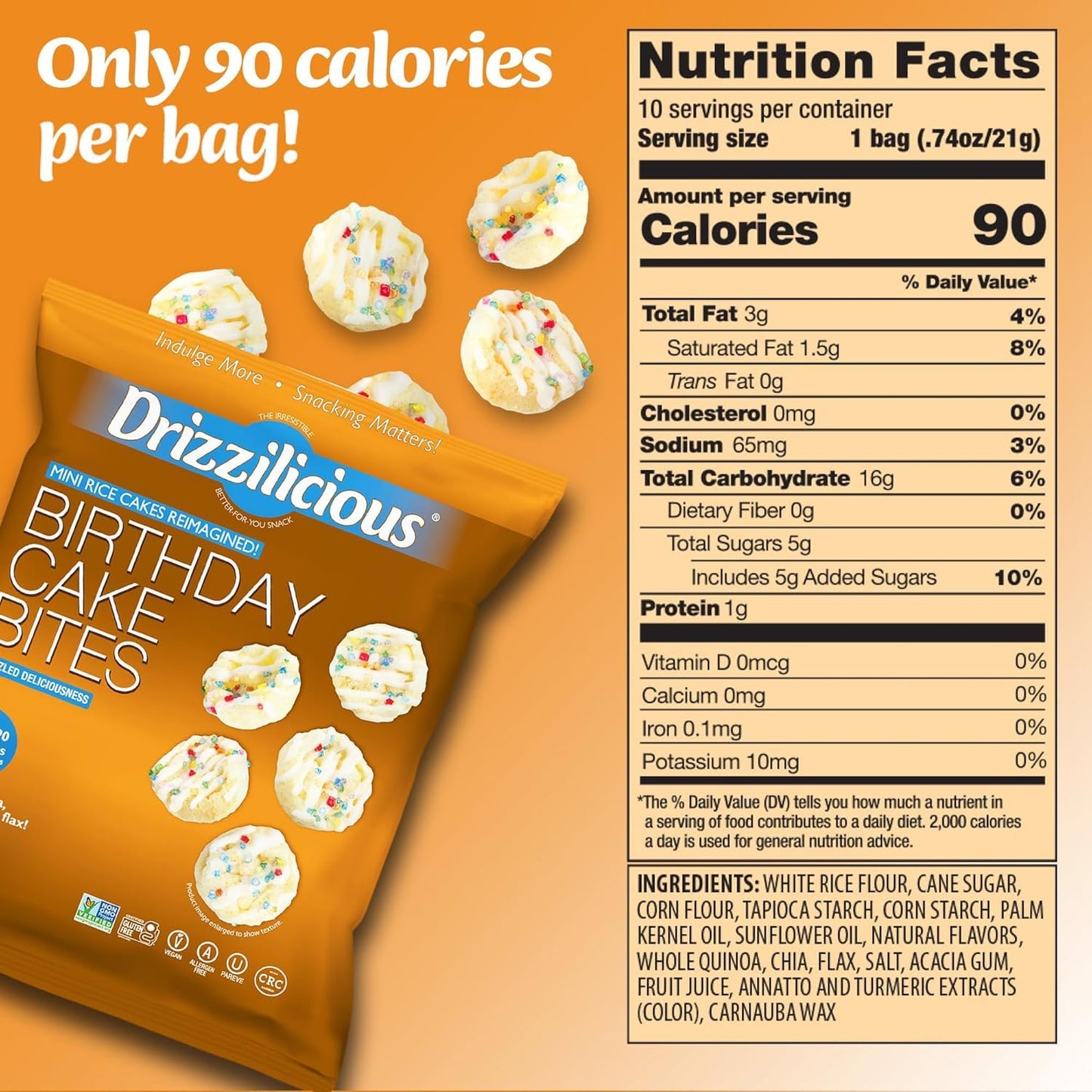Drizzilicious Mini Rice Cakes Variety Pack - (Pack of 12) Pareve