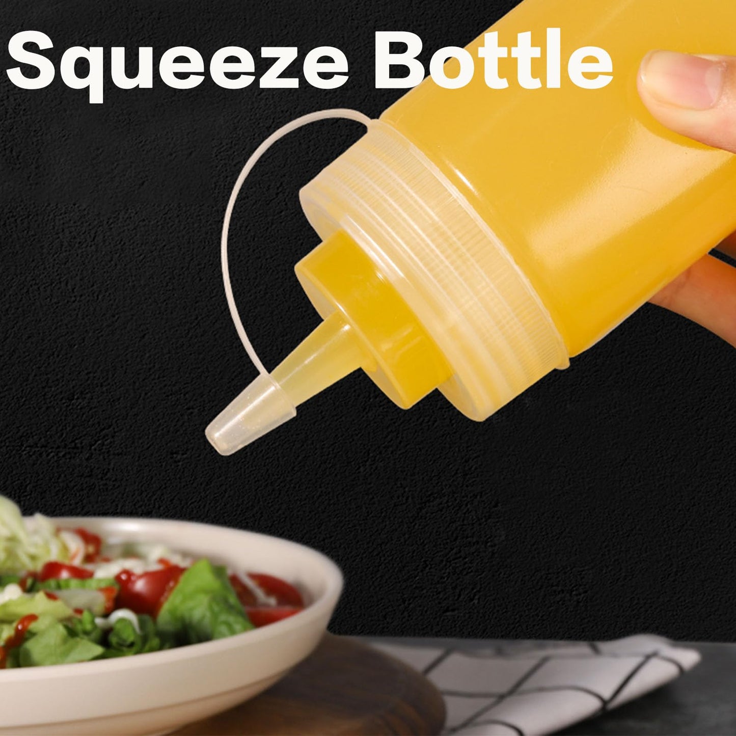 12 Pack 8 oz Plastic Squeeze Bottles Multipurpose Squirt Bottles for Ketchup,Condiments,BBQ Sauce,Dressing,Barbecue,Grilling,Crafts,Syrup and More