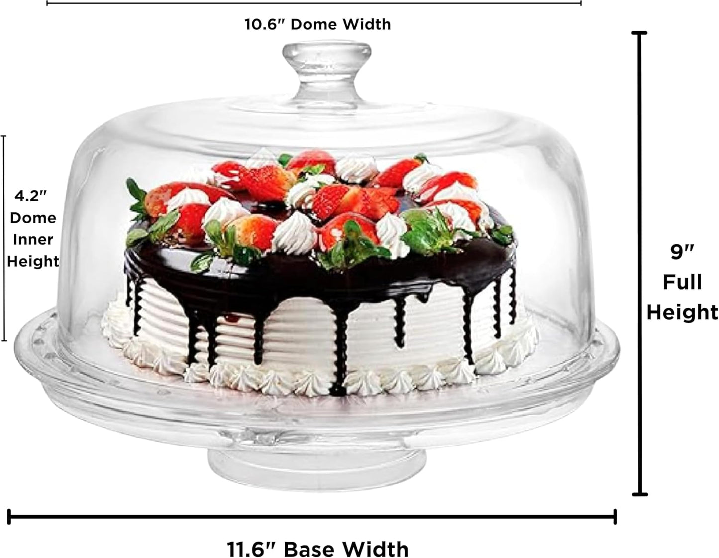 7 in 1 Rotating Multifunctional Acrylic Cake Stand with Lid & Cake Turntable for Decorating