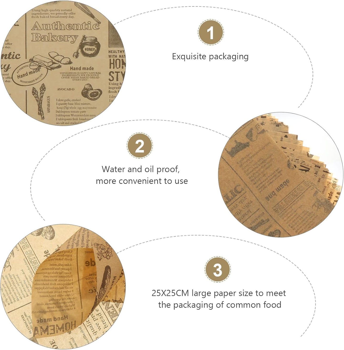 100 Sheets Newsprint Deli Paper, Sandwich Wrapping Papers 15x11 Inches