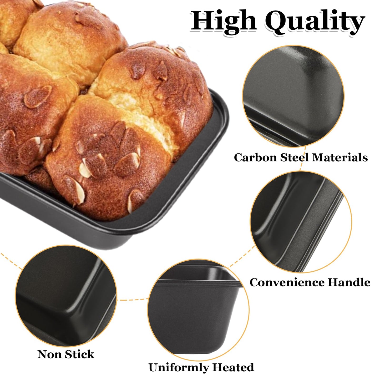 6 Pack Bread Loaf Pans  8" x 4"