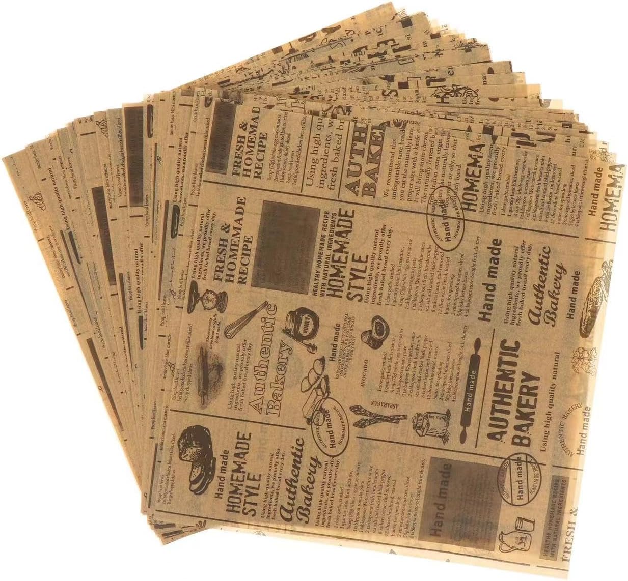 100 Sheets Newsprint Deli Paper, Sandwich Wrapping Papers 15x11 Inches