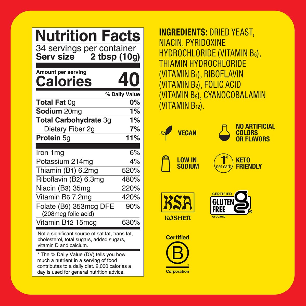 Bragg Premium Nutritional Yeast Seasoning - Vegan, Gluten Free – Good Source of Protein