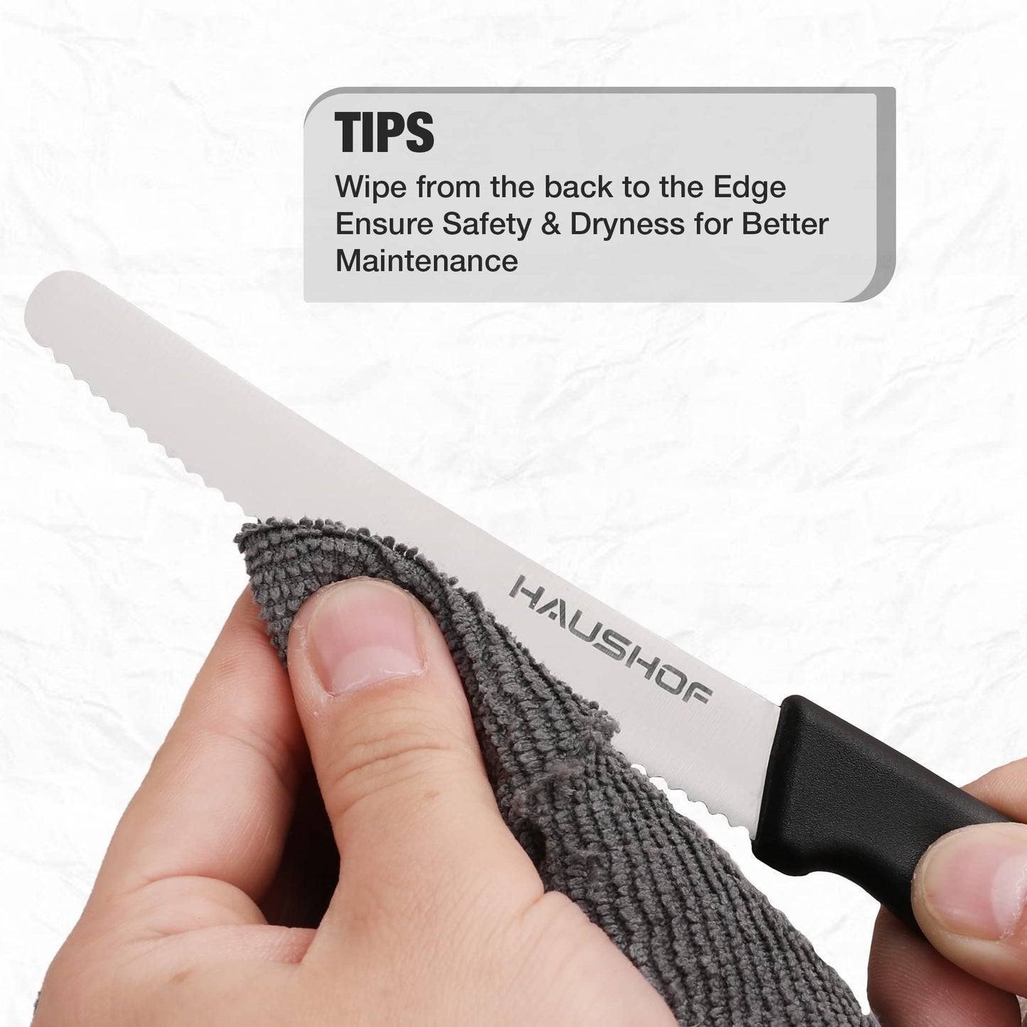 HAUSHOF Serrated Steak Knives Set of 4