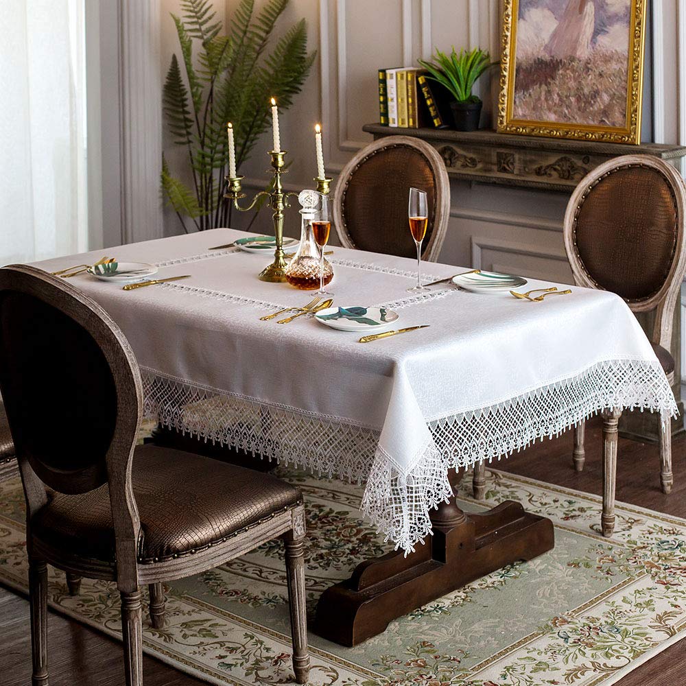 Lace Table Cloths Rectangle Fall Antique Flower Decor Macrame