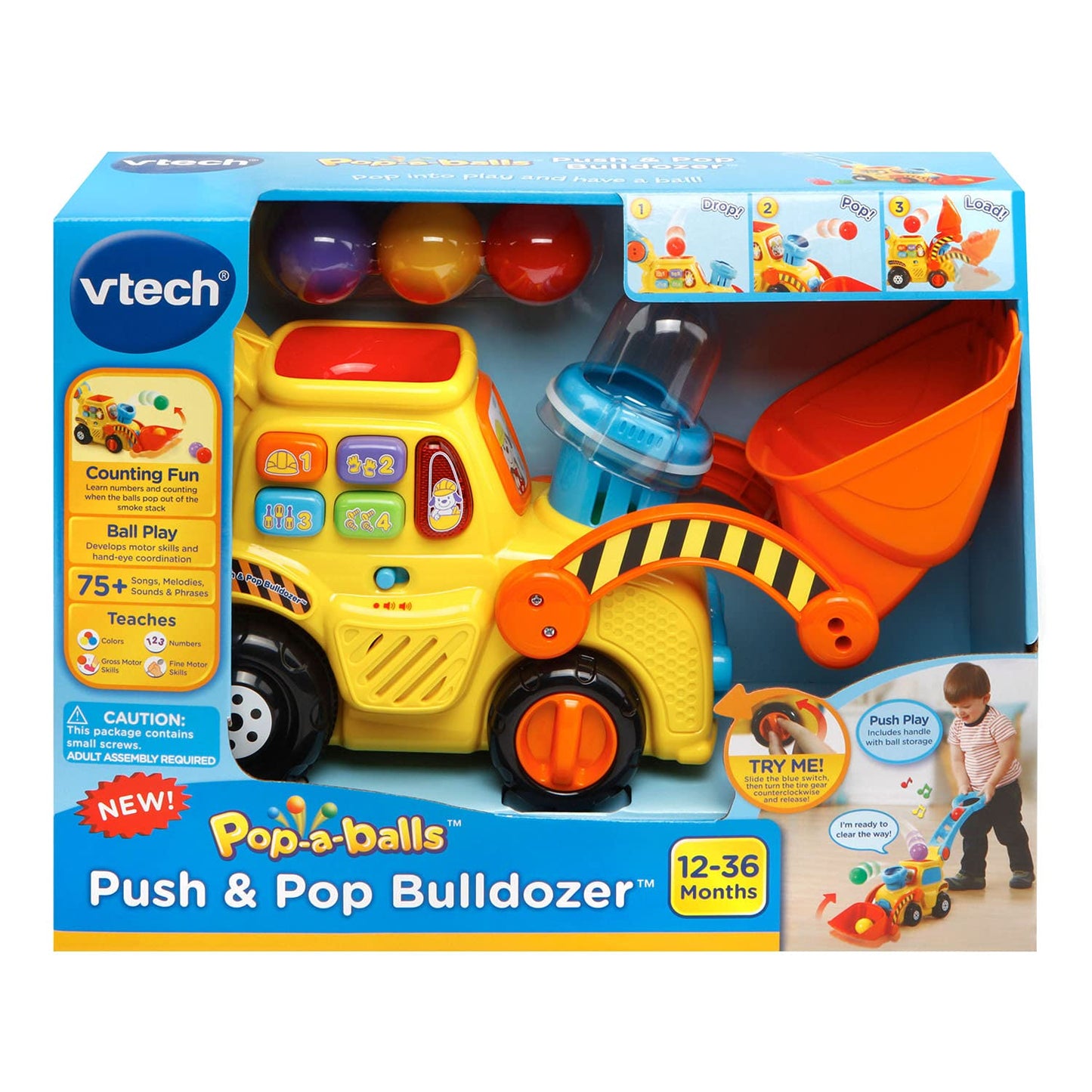 VTech Pop-a-Balls Push and Pop Bulldozer