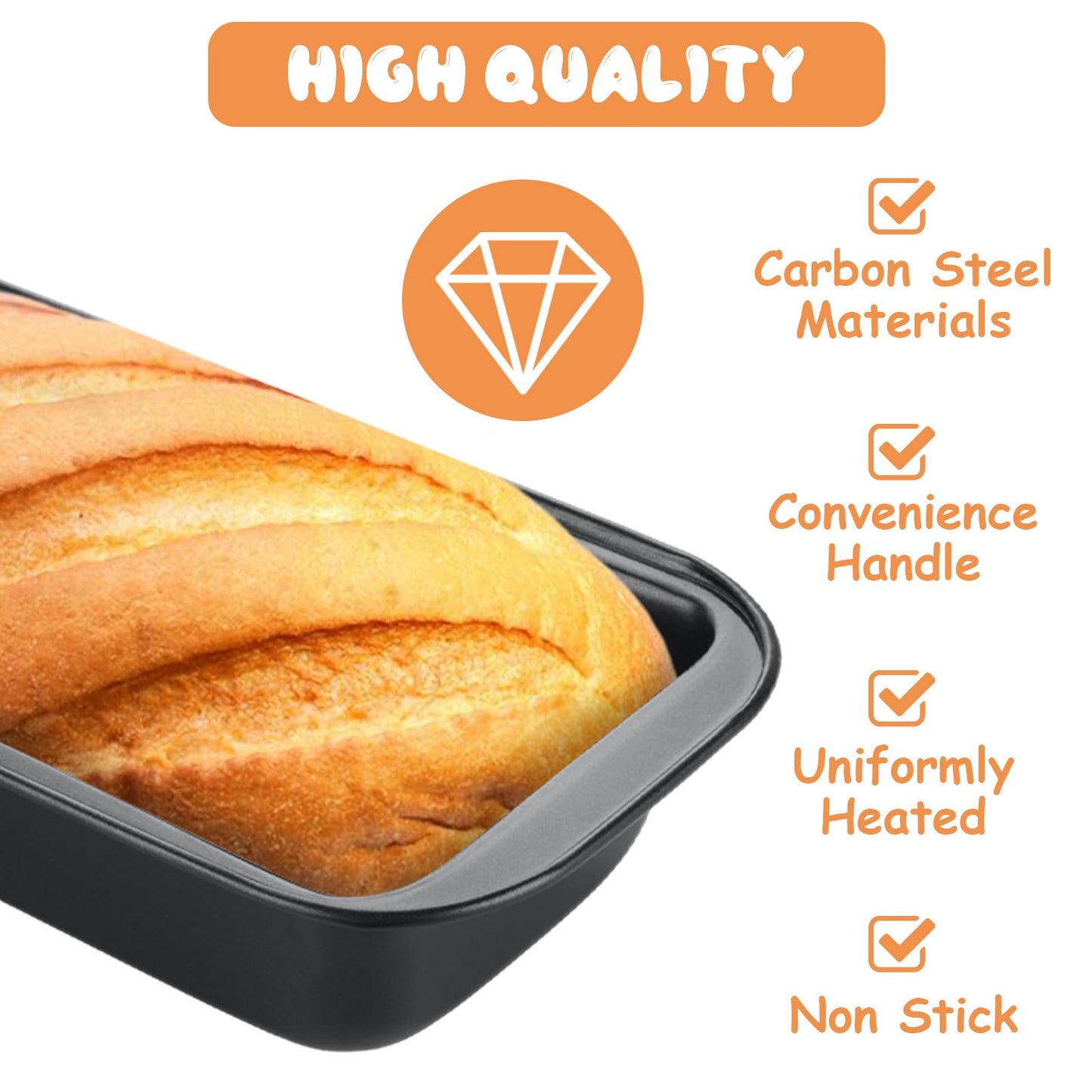6 Pack Bread Loaf Pans  8" x 4"