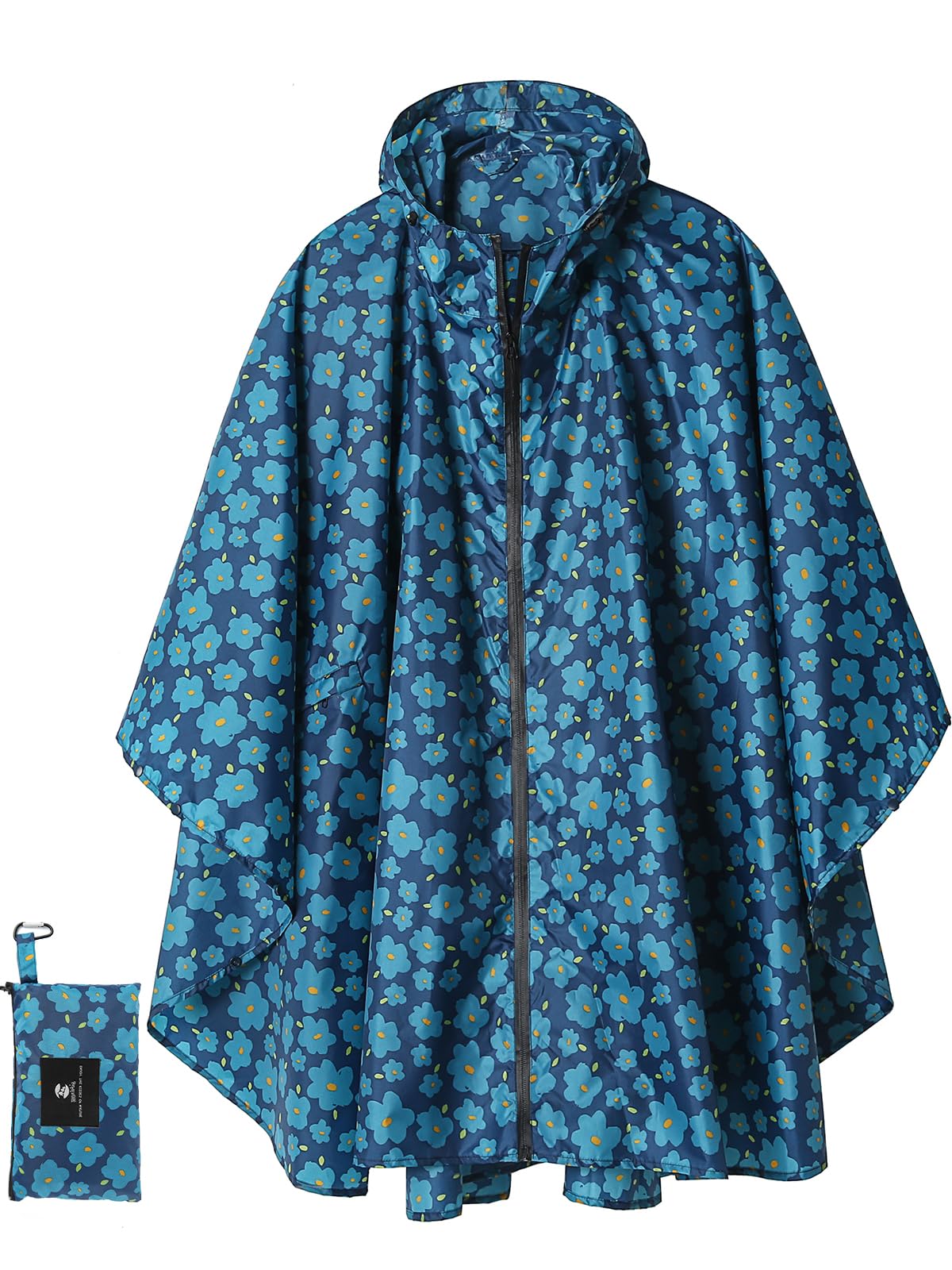 Unisex Rain Poncho Raincoat Hooded for Adults Women with Pockets