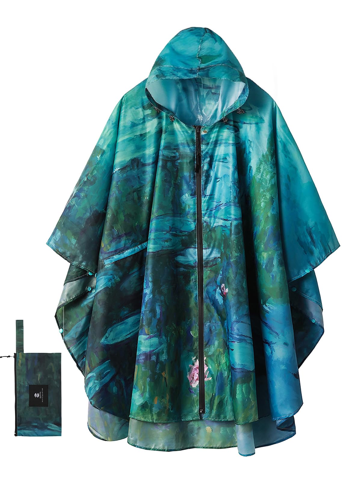 Unisex Rain Poncho Raincoat Hooded for Adults Women with Pockets