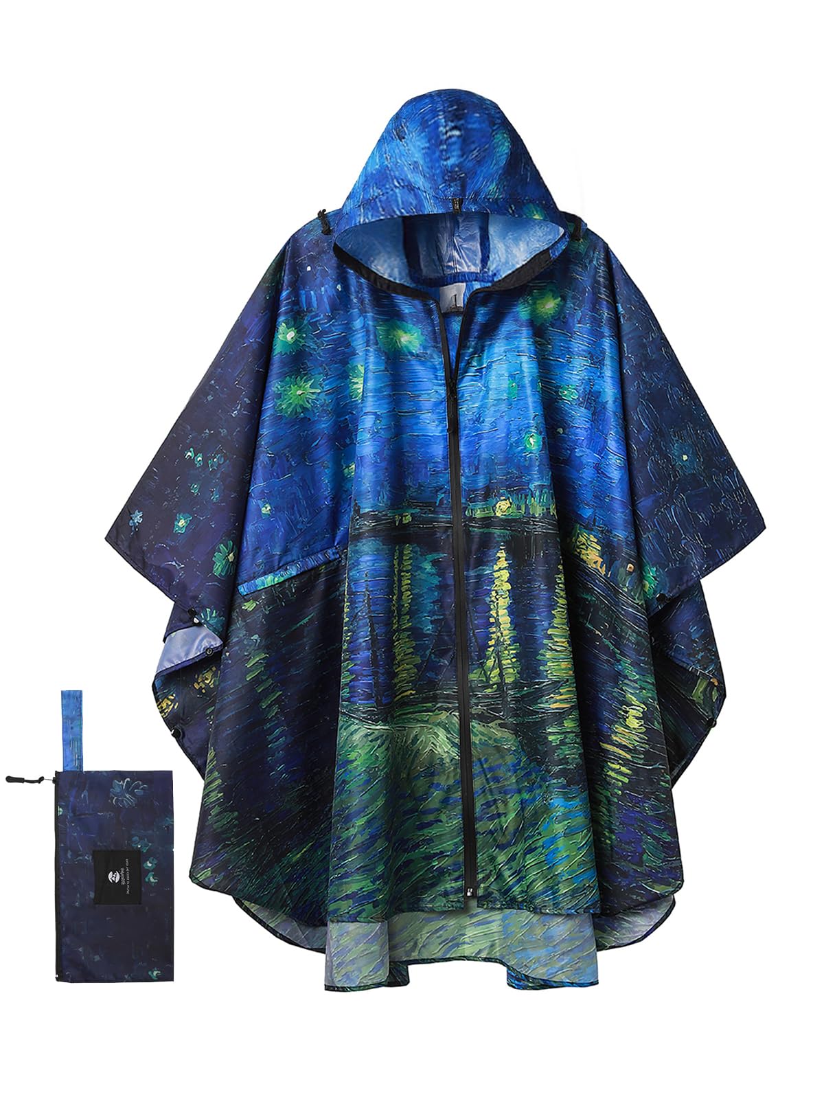 Unisex Rain Poncho Raincoat Hooded for Adults Women with Pockets