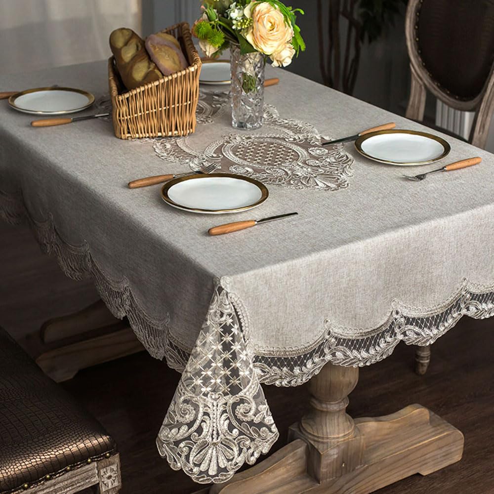 Lace Table Cloths Rectangle Fall Antique Flower Decor Macrame