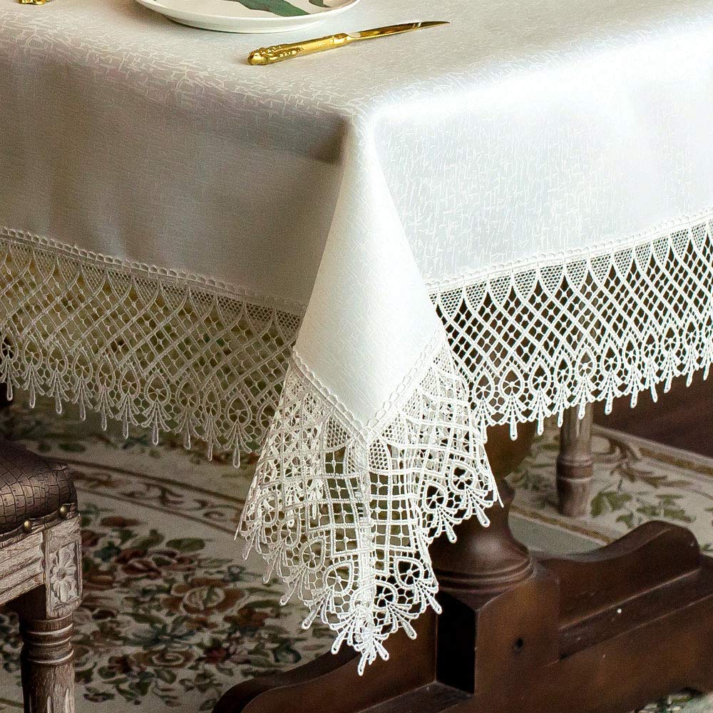 Lace Table Cloths Rectangle Fall Antique Flower Decor Macrame