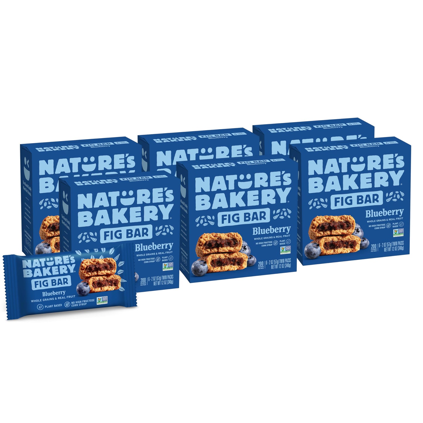 Nature’s Bakery Whole Wheat Fig Bars, Raspberry, Real Fruit, Vegan, Non-GMO, Snack bar, 6 Count (Pack of 6)
