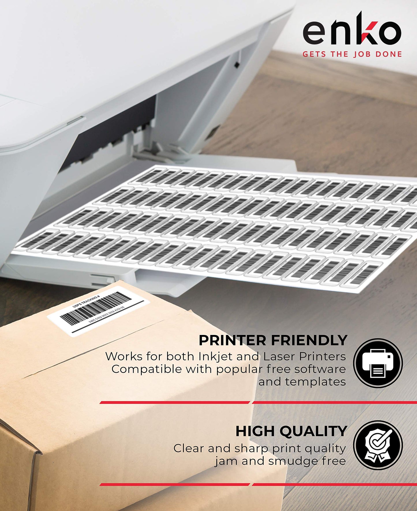 1 x 2-5/8 Inch 30 Up Return Mailing Address Labels White Printable FBA Labels (100 Sheets, 3000 Labels)