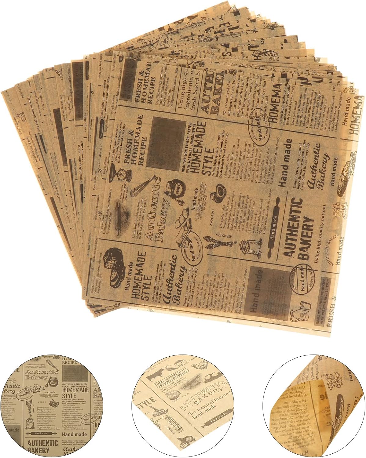 100 Sheets Newsprint Deli Paper, Sandwich Wrapping Papers 15x11 Inches