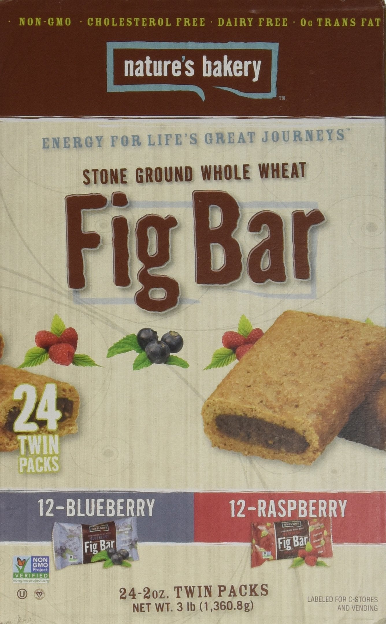 Nature’s Bakery Whole Wheat Fig Bars, Raspberry, Real Fruit, Vegan, Non-GMO, Snack bar, 6 Count (Pack of 6)