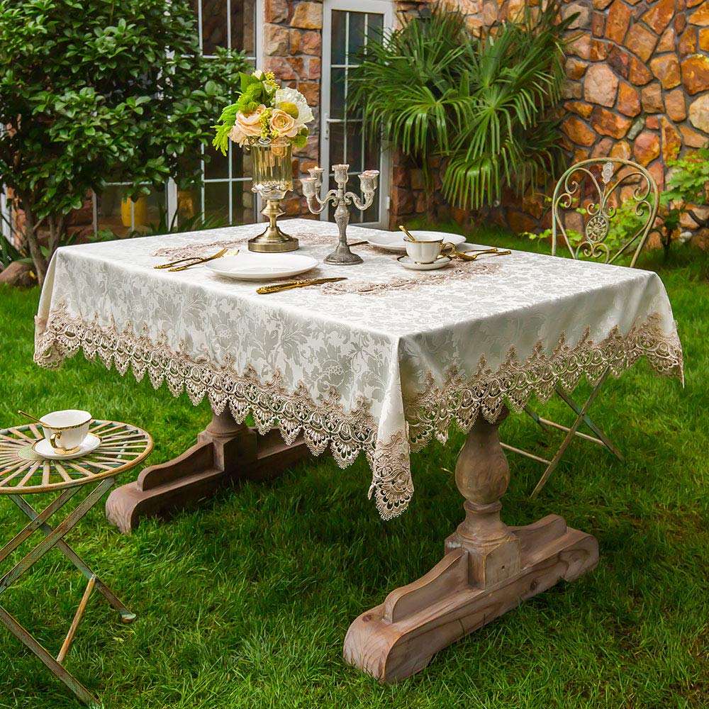 Lace Table Cloths Rectangle Fall Antique Flower Decor Macrame
