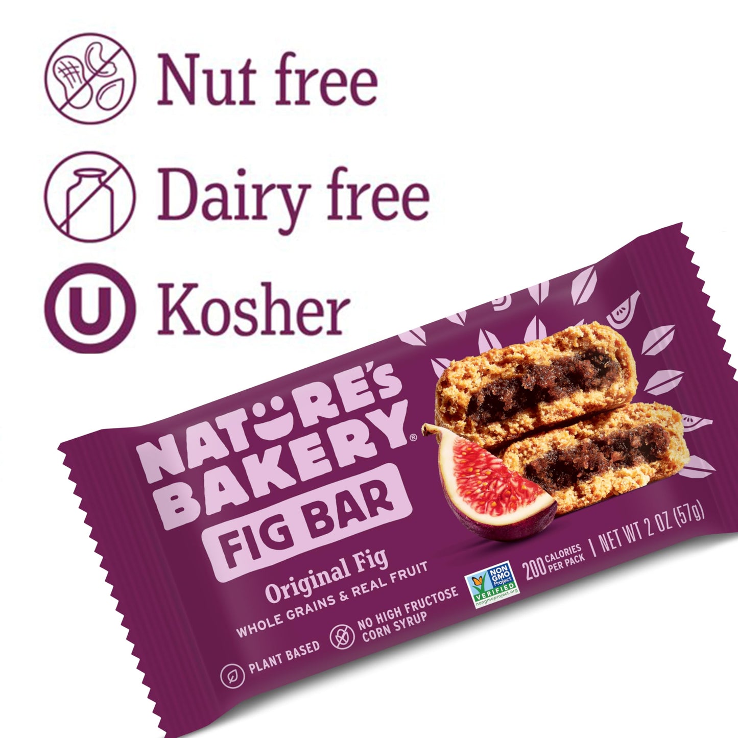 Nature’s Bakery Whole Wheat Fig Bars, Raspberry, Real Fruit, Vegan, Non-GMO, Snack bar, 6 Count (Pack of 6)