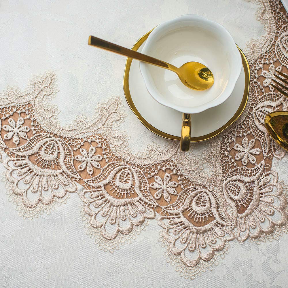 Lace Table Cloths Rectangle Fall Antique Flower Decor Macrame