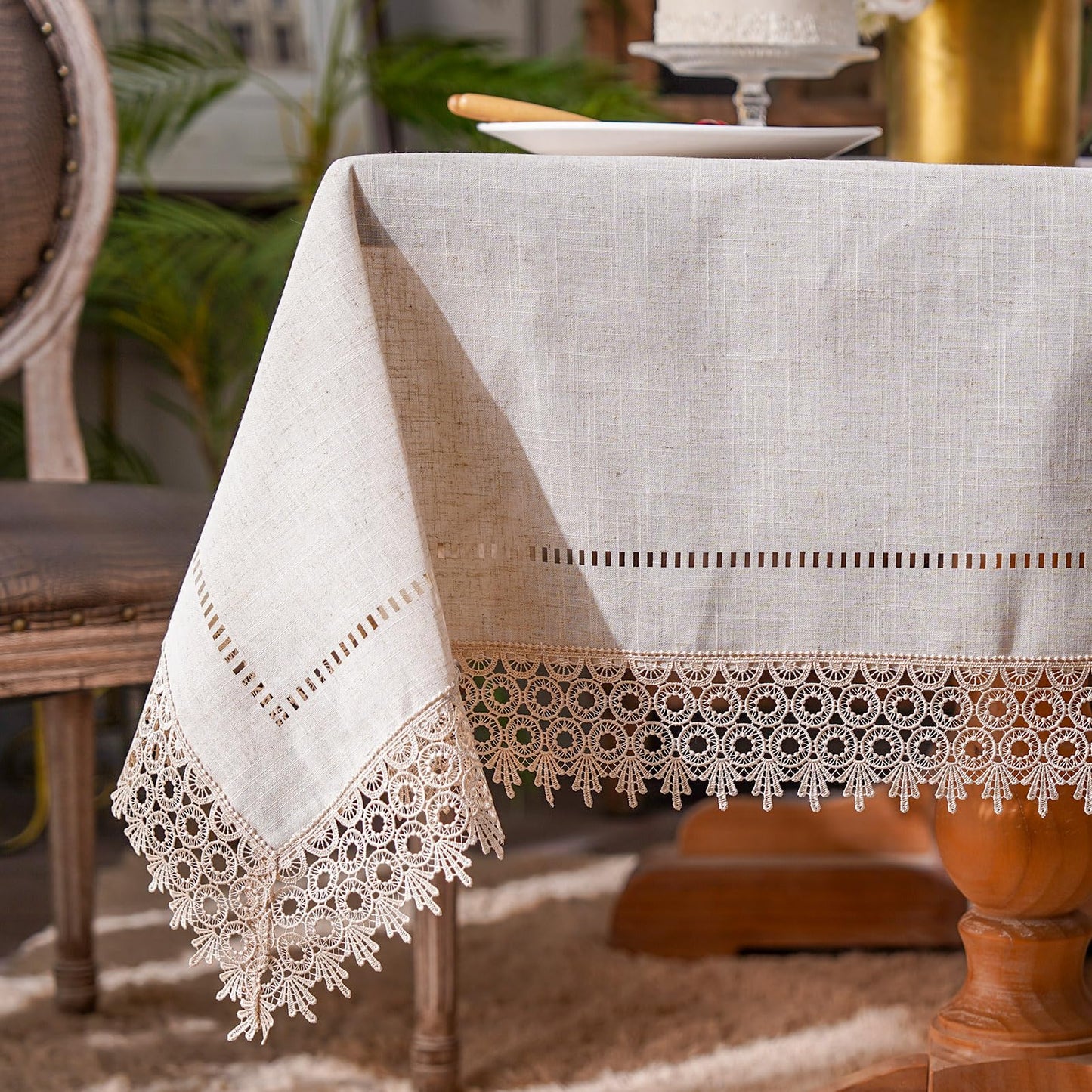 Lace Table Cloths Rectangle Fall Antique Flower Decor Macrame
