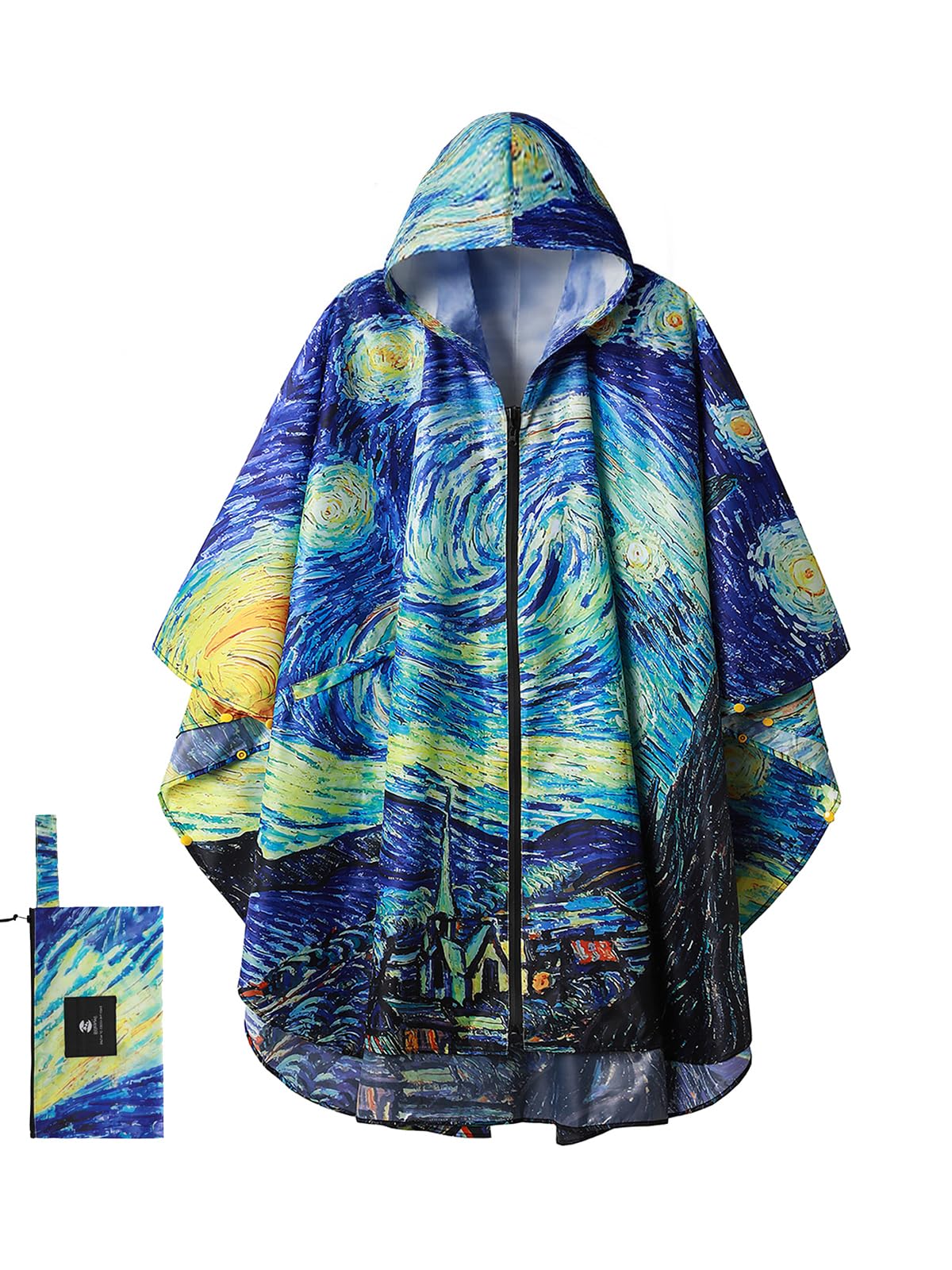 Unisex Rain Poncho Raincoat Hooded for Adults Women with Pockets