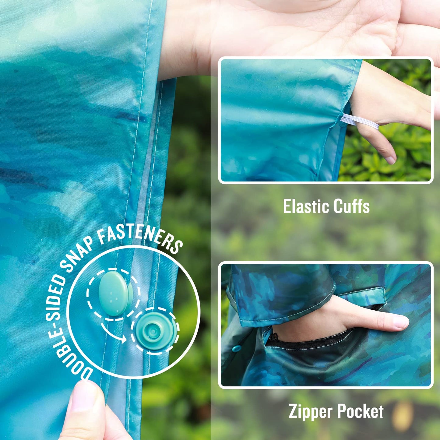 Unisex Rain Poncho Raincoat Hooded for Adults Women with Pockets