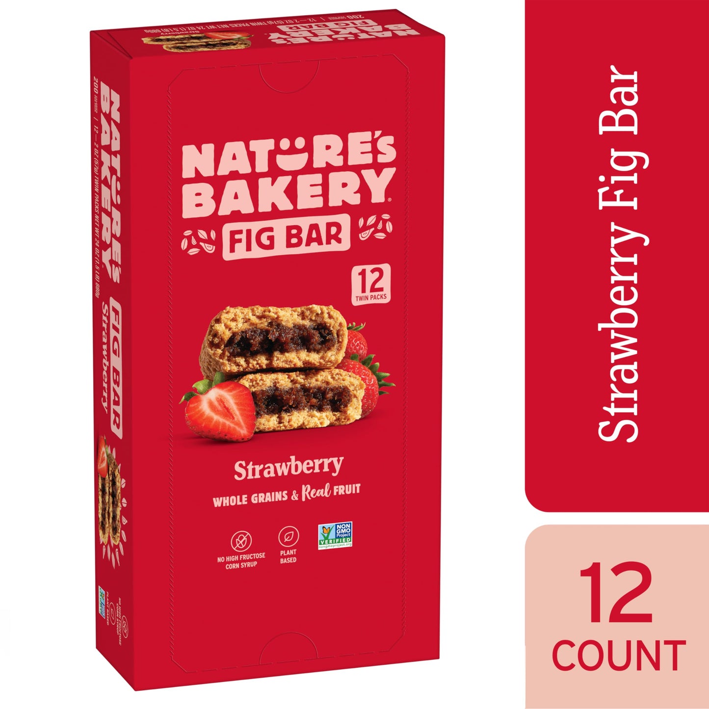 Nature’s Bakery Whole Wheat Fig Bars, Raspberry, Real Fruit, Vegan, Non-GMO, Snack bar, 6 Count (Pack of 6)